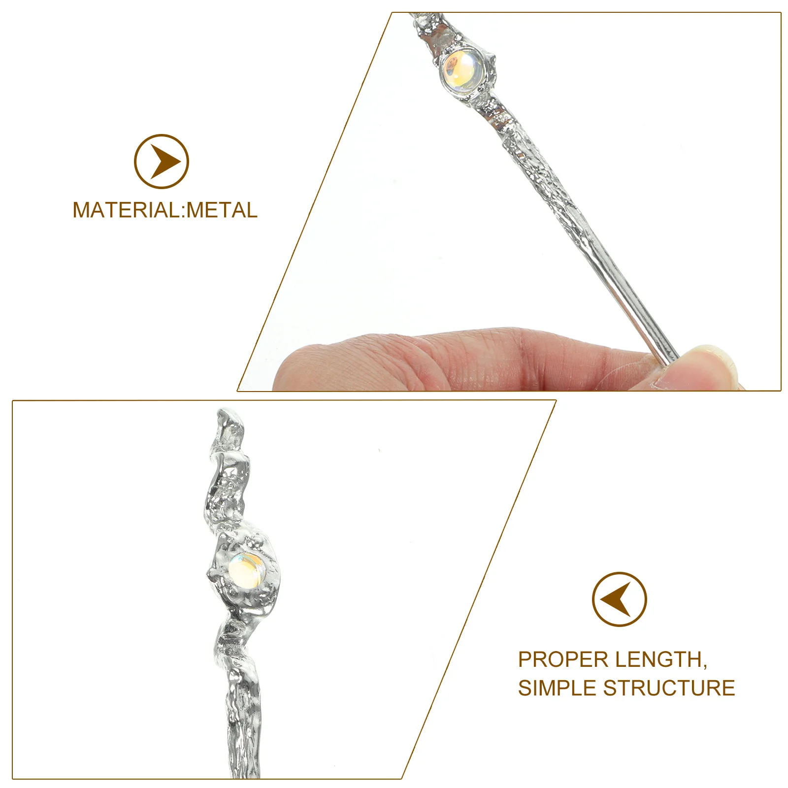 

1pcs Metal Chopstick For Women Minimalist Vintage Hair Stick Lightweight Bun Accessories Long Hair Styling Tool Formal Party