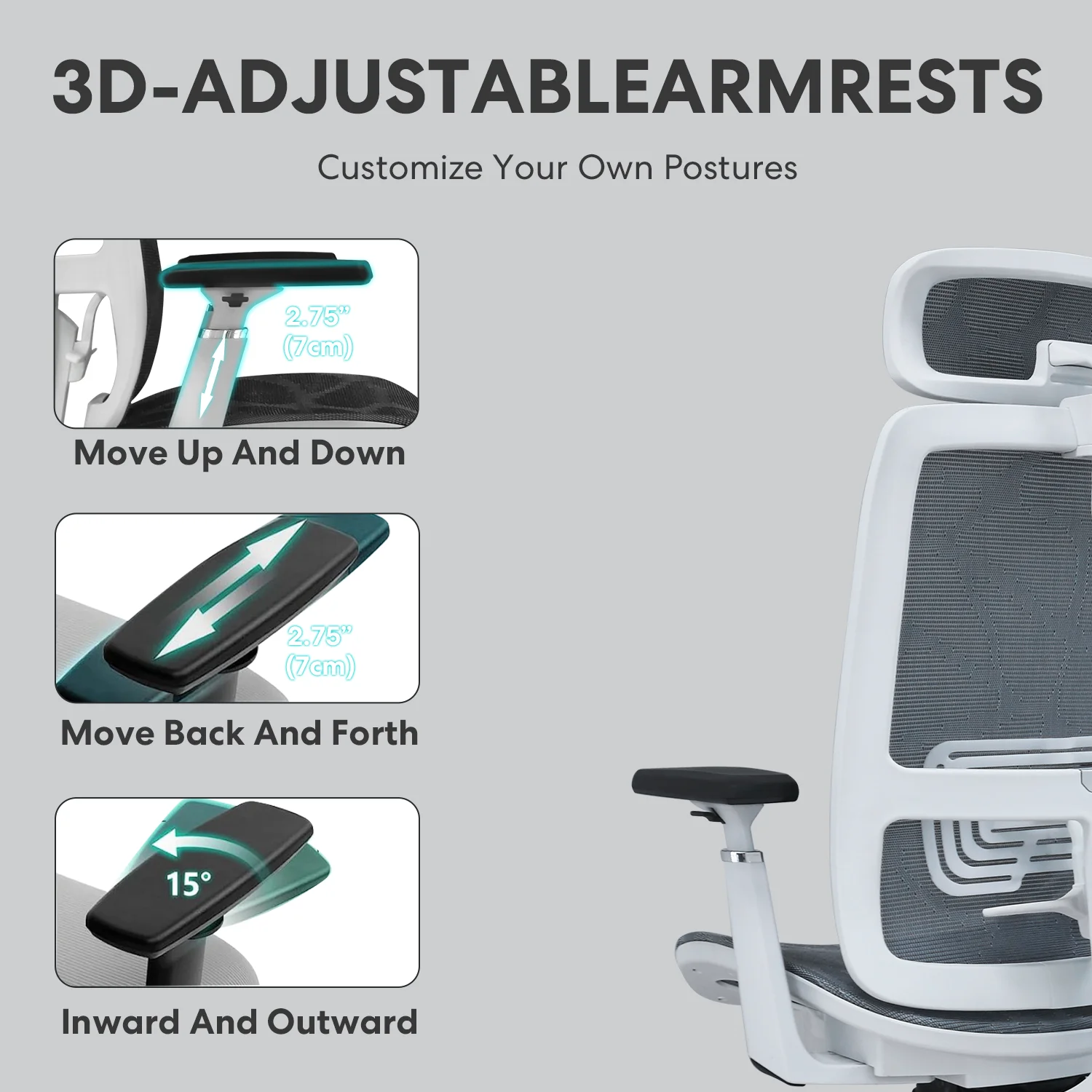 OMESER Ergonomic High Back Chair, Mesh Living Room Rocking Gaming Chair Computer Desk Swivel Rolling Lumbar Support Pillow