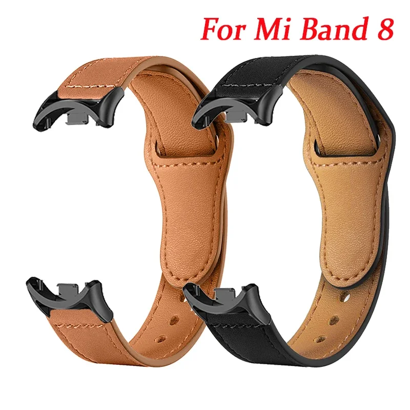 Strap for Mi Band 9 Smartband Leather Watch Band for xiaomi band 8 Bracelet Correa for xiaomi mi band 9 Wristband miband 8 Belt