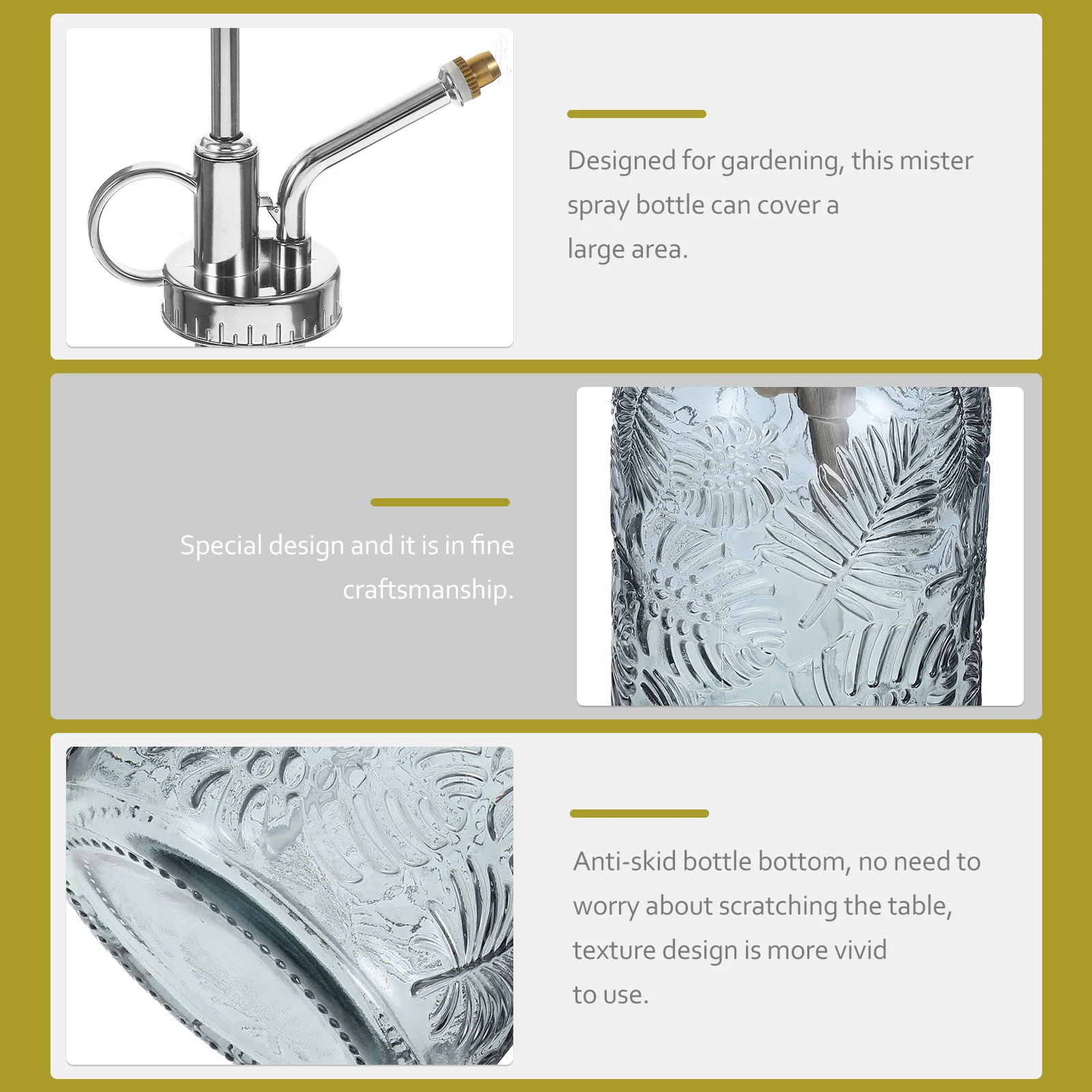 

Glass Plant Mister Spray Bottle Vintage Small Watering Can Easy Refill Transparent Portable Watering Bottle for Plants