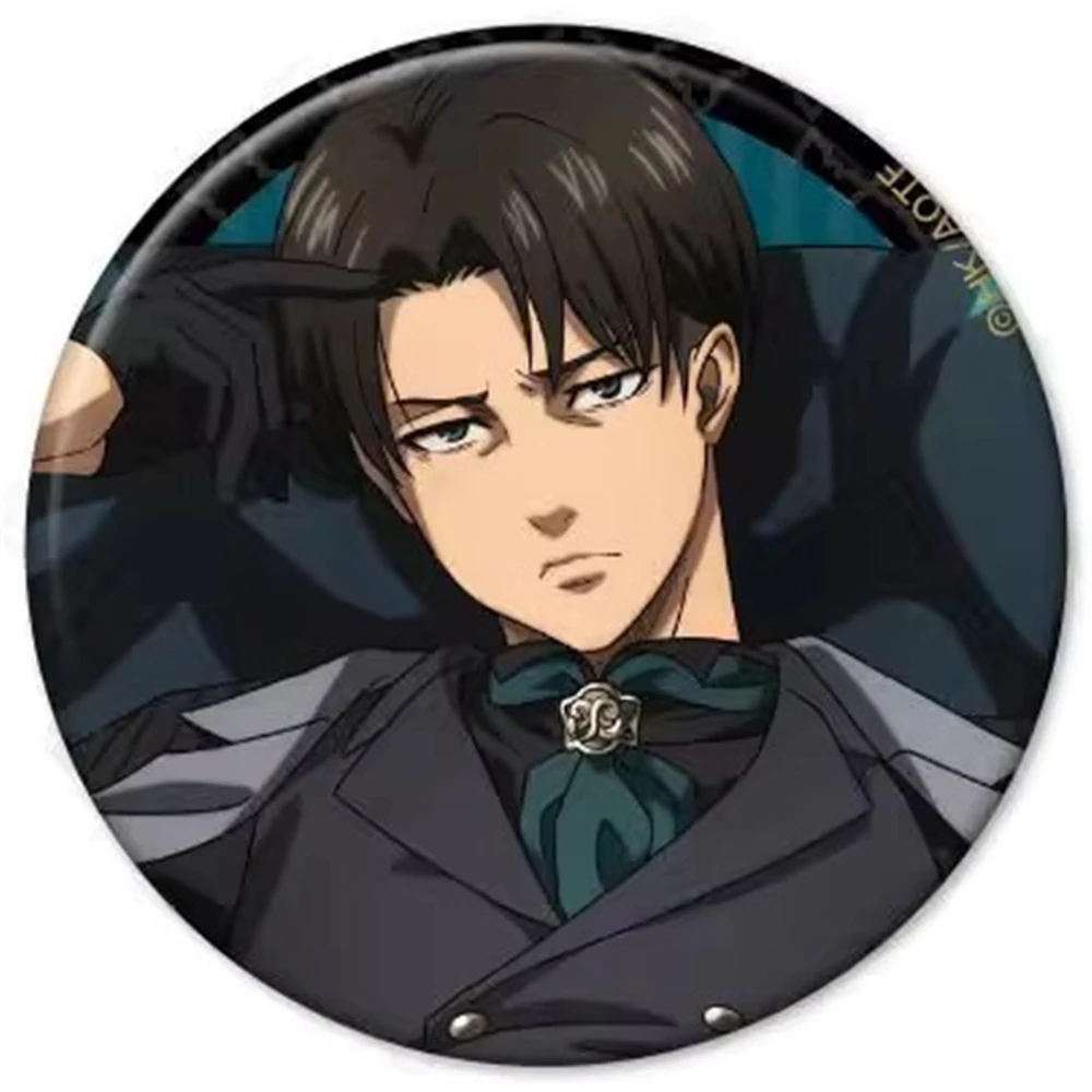 58 مللي متر أنيمي هجوم على تيتان إرين جايجر ليفي أكرمان تأثيري حلي شارة دبوس SPTE صفيح بروش دعامة عيد الميلاد جيلف #3