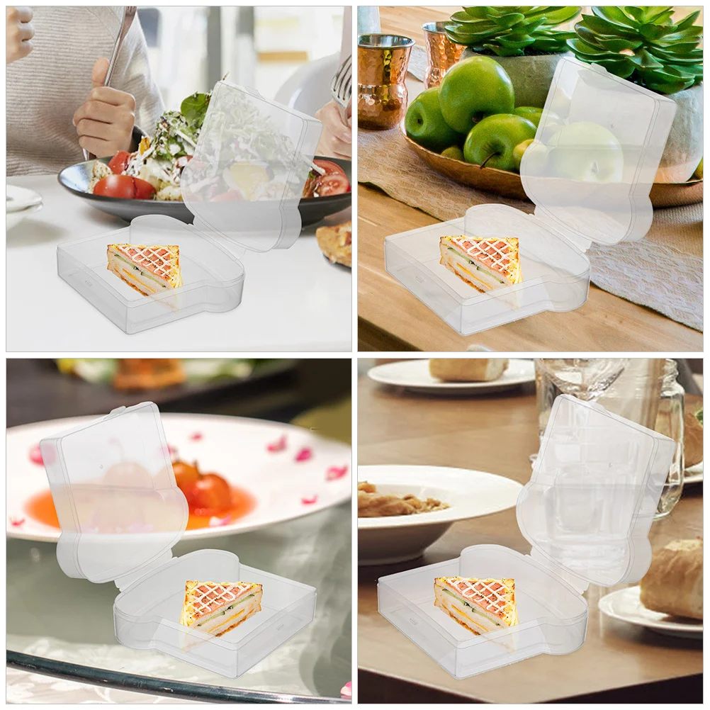 

2pcs Sandwich Containers Leak-Proof Bread Storage Boxes Reusable For Kitchen Bakery Picnic Outdoor Lightweight Food Container