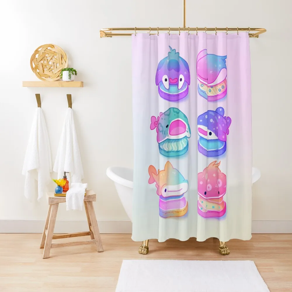 

Sea macaron Shower Curtain For Bathrooms Cute Shower Bathroom Accessory Toilet Accessories Bathroom Curtain