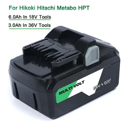 36V/18V Multi-Volt Li-Ion Slide battery 3.0Ah/6.0Ah BSL36A18 BSL36B18 for Hikoki Hitachi Metabo HPT 18V 36V Power Tool