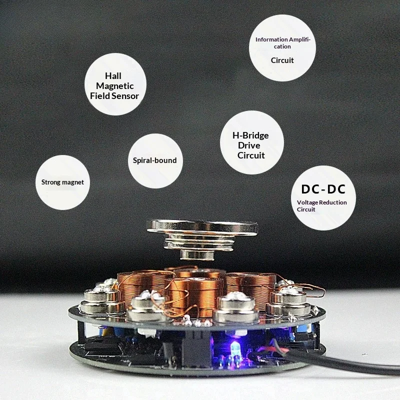 Magnetic Levitation DIY Kit, Push Type Electromagnetic Physics Soldering Practice Parts