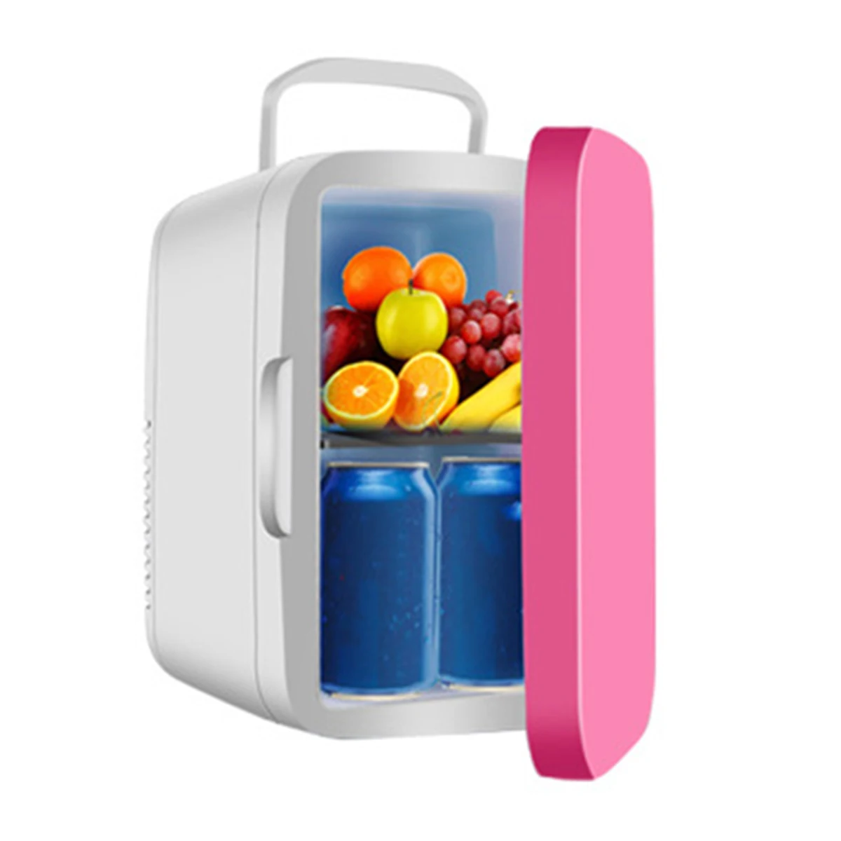 

Portable 8L White Pink Mini Fridge Beauty & Skincare Refrigerator Lighted Mirror Door for Skincare Drink Cooler and Warmer