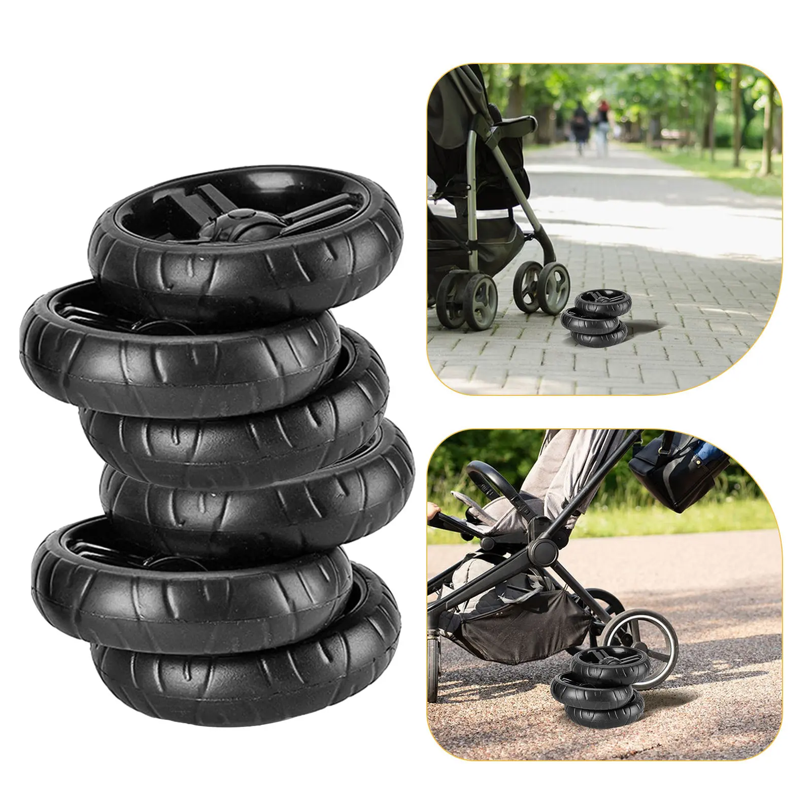 

Комплект из 8 износостойких бесшумных колес EVA с фиксированным направлением для детских колясок и люлек, для использования в помещении