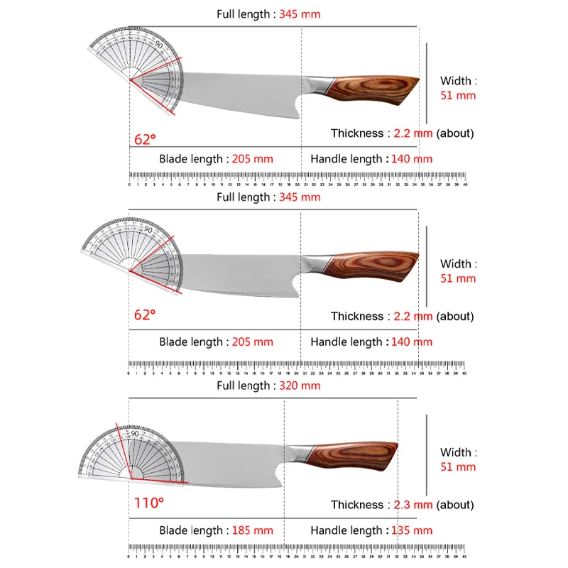 Kitchen Knife Stainless Steel Slicing Cleaver Japanese Chef Knives Fish Fillet Meat Fruits Cleaver Sharp Blade Utility Knife
