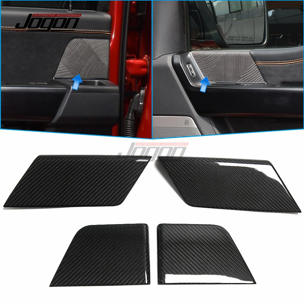 For Ford F150 Raptor R 2021-2024 Dry Carbon Fiber Car Interior Side Door Panel Stickers Cover Trim Accessories