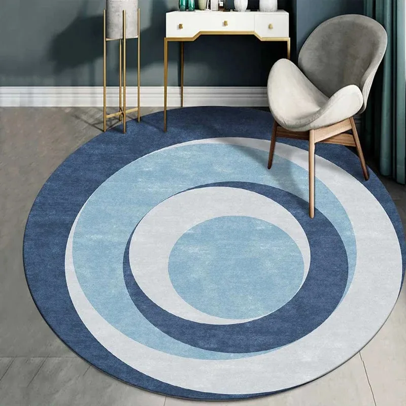 

Carpet for Living Room Round Floor Mat Large Size Bedroom Bedside Mats Blue Carpets Home Decoration Rug Alfombra De Salón 거실 카펫