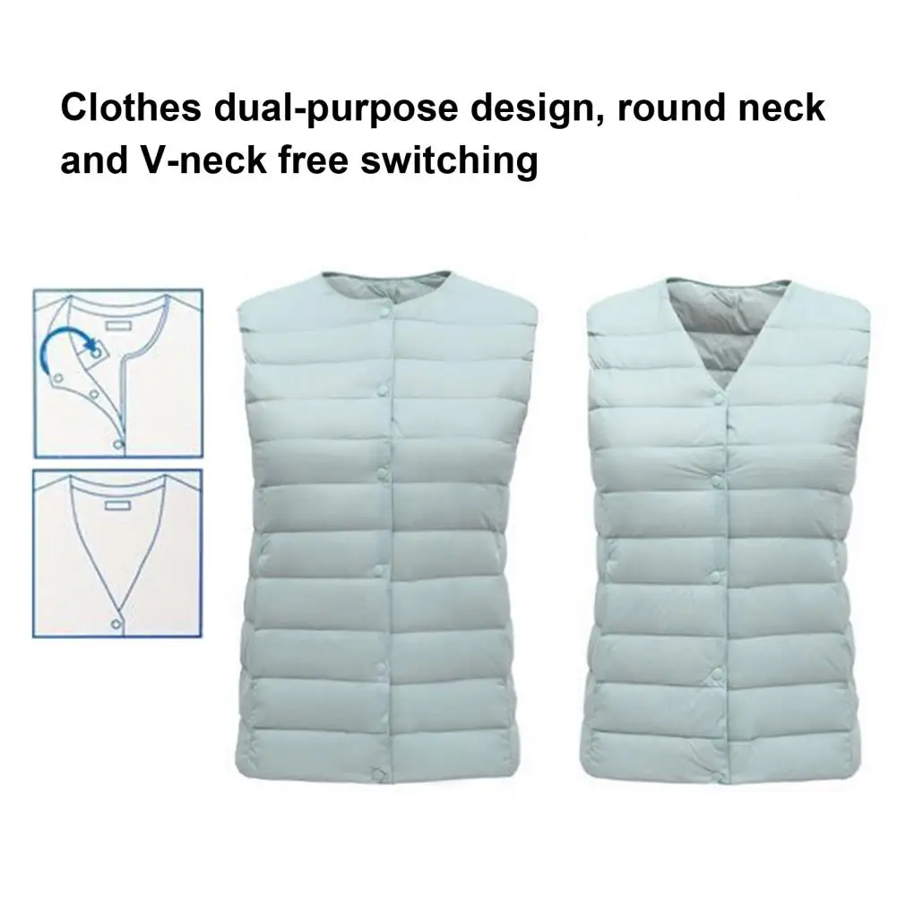 Quilted Vest Women's Sleeveless Padded Down Coat with Heat Retention Inner Wear Stylish Outerwear for Fall Winter for Maximum