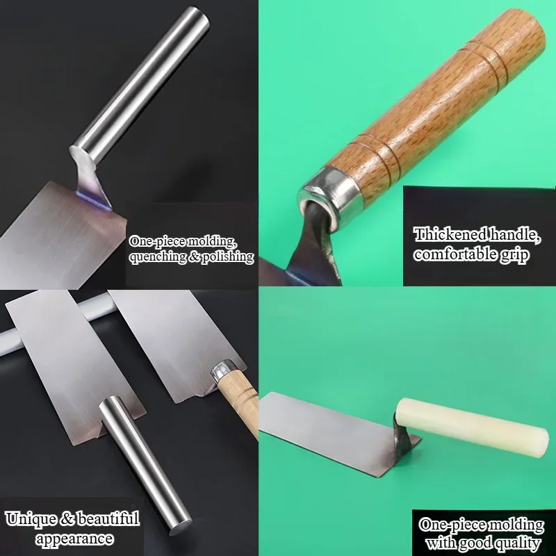 Trowel Stainless Steel Tile Trowel One-piece Molding Dish Knife Bricklayer Plastering Tile Laying Plaster Spoon Plastering Knife