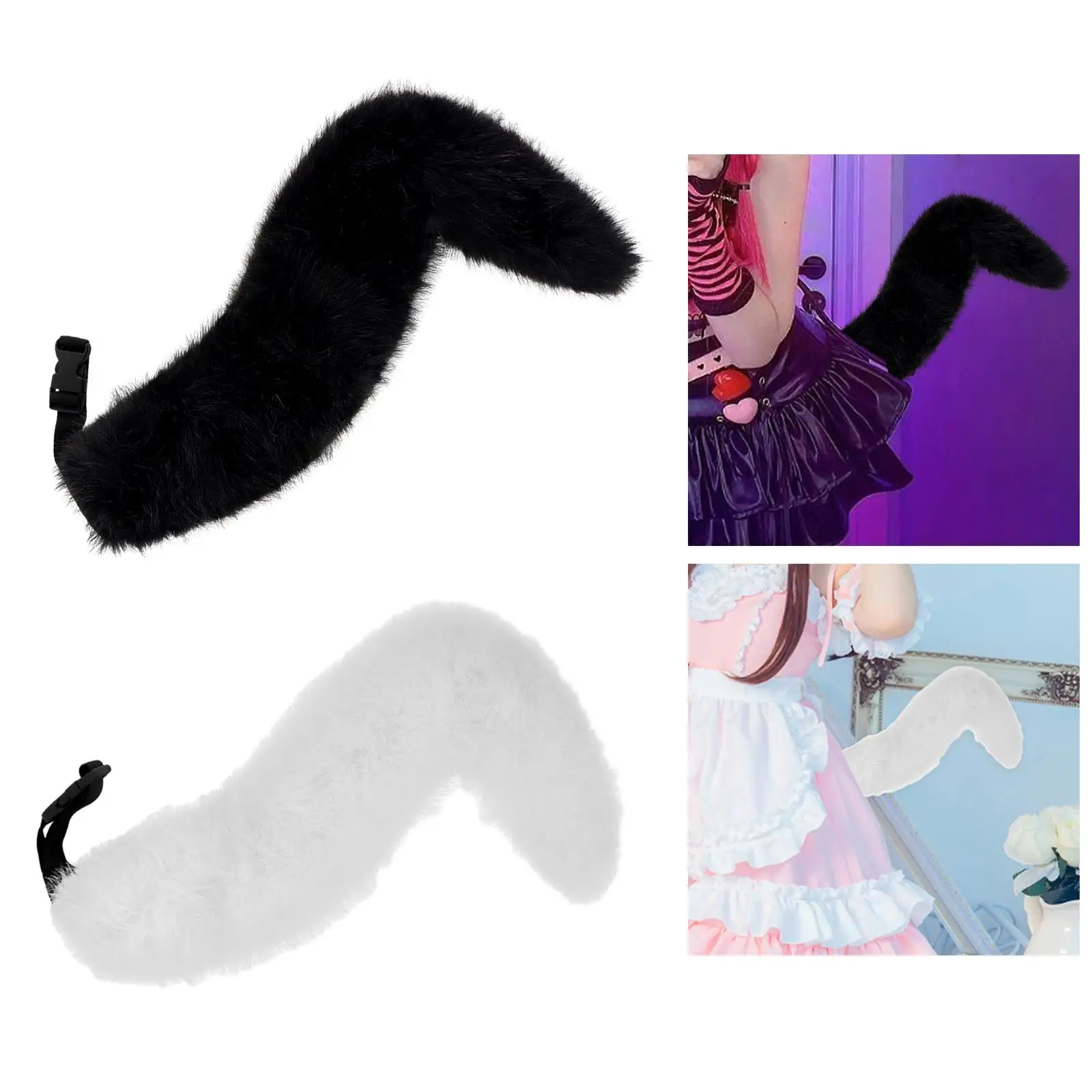 Anime Faux Fur Tail Traje para Mulheres, Vestir, Carnaval, Fofo, Exposição