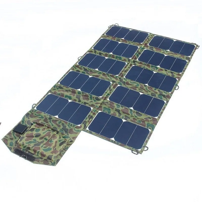 

YYHC- 64Watt USB Solar Charger Portable Foldable Solar Panel Outdoor Waterproof Charger for Laptop Cell Phone