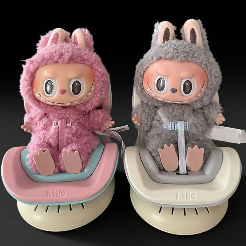 مقعد أمان لدمية السيارة، مقعد صغير جميل، منفذ هواء تلقائي، ديكور عطري، ملحقات داخلية للسيارة عالية الجودة لـ Labubu
