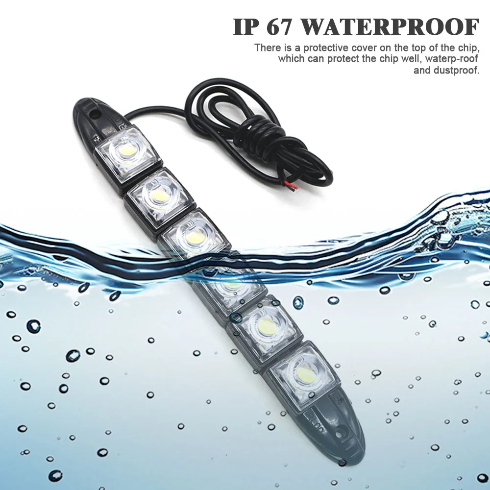 2PCS 6/8/9/12LED Auto Styling DRL Tagfahrlicht Auto Led Nebel Licht blinker Fahren Birne Wasserdicht 12V Weiß Scheinwerfer