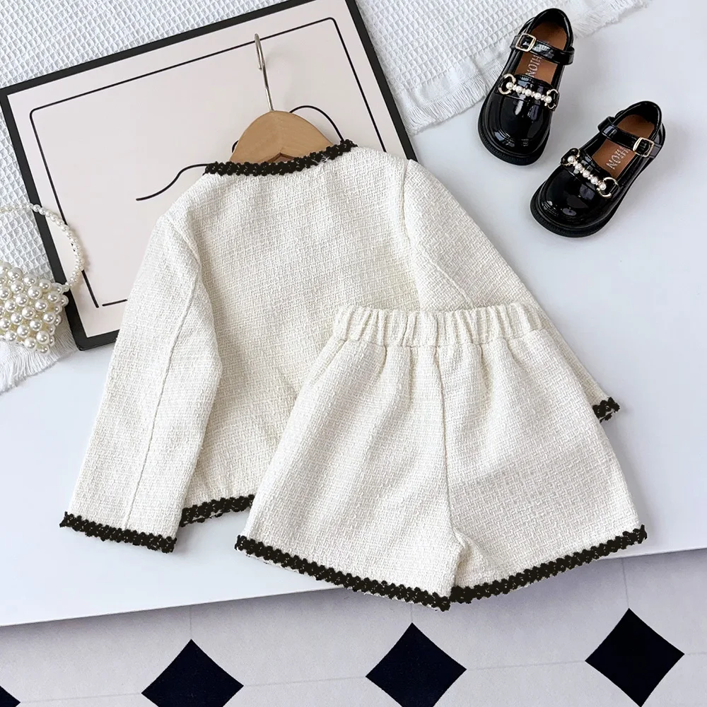 Bear Leader Korean Version Girl Suit Spring and Autumn New Fashionable Cardigan Jacket + Pants Two-piece Sets 2-7 Years Wear