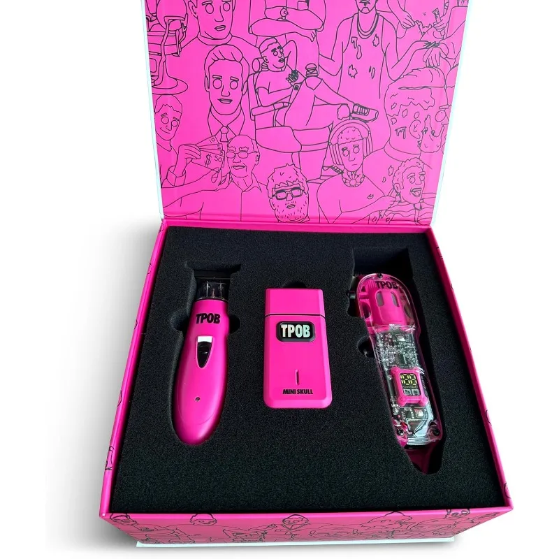 TPOB Slime 2 Candy Pink Clipper Trimmer Shaver Set Barber Hair Clippers em rosa fosco com lâmina cônica