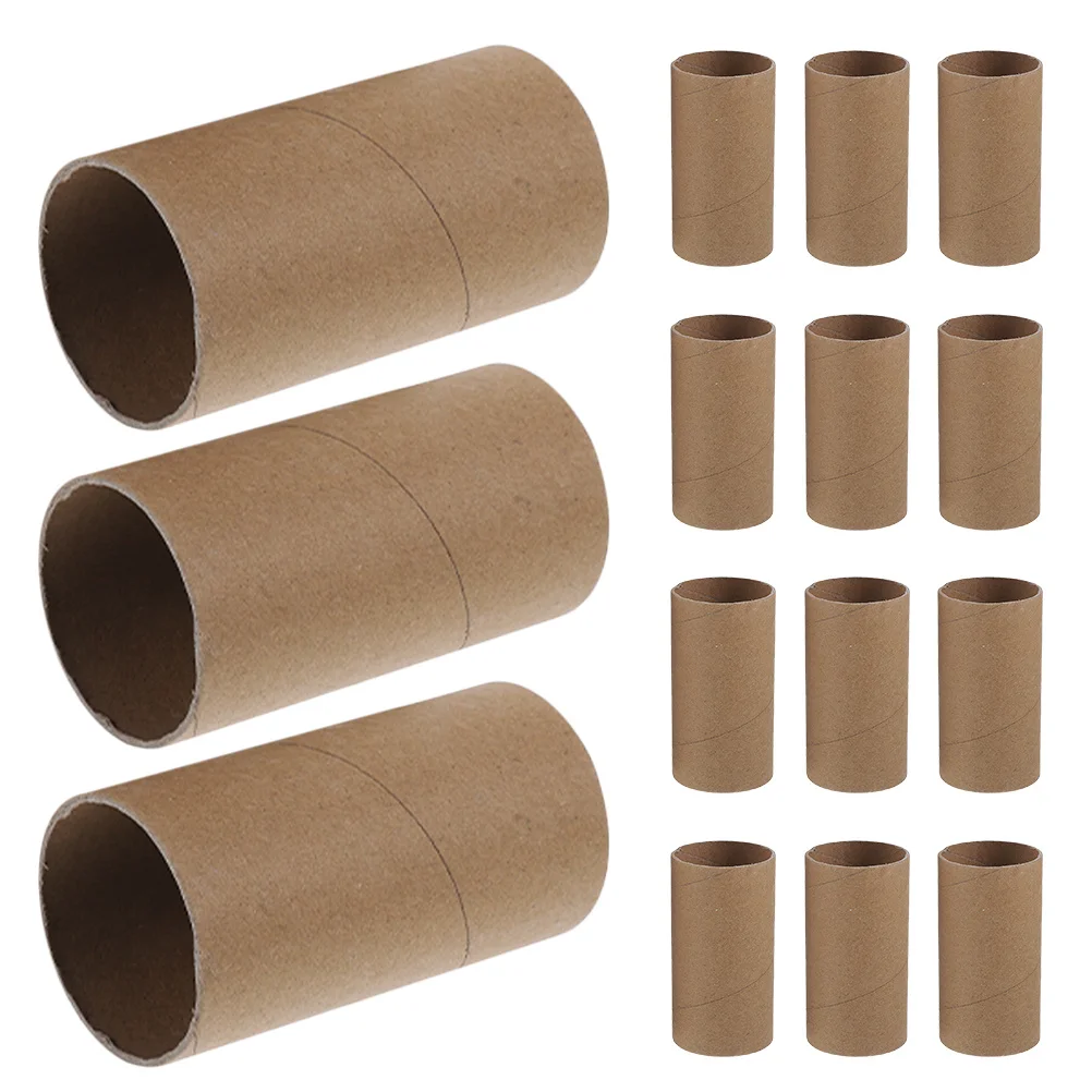 40pcs Round Cardboard Tube Craft Material Diy Art Projects Kids School Painting Graffiti Brown Paper Rolls Handmade Crafts