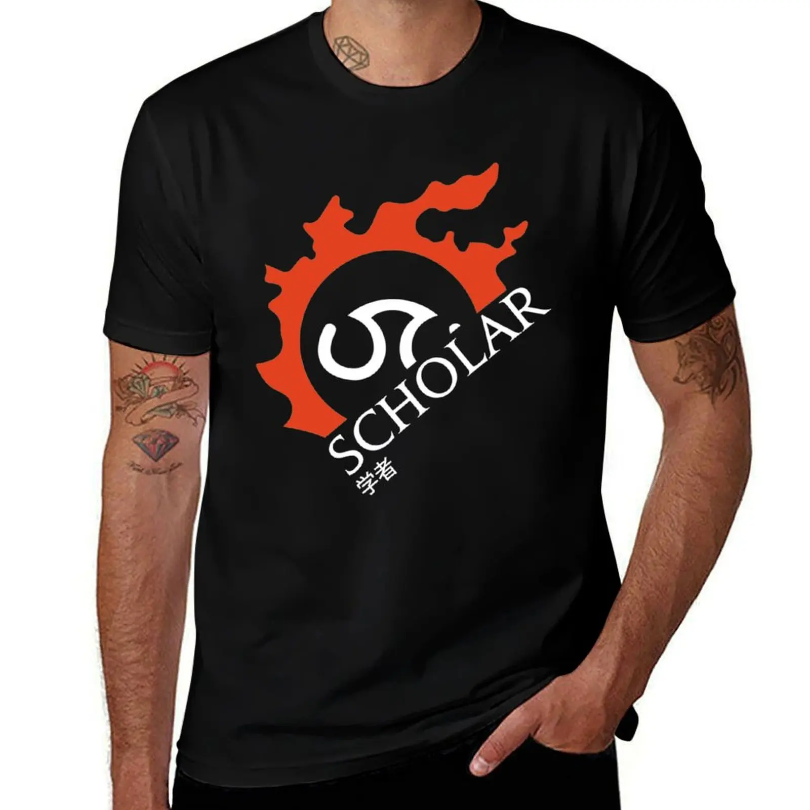 Scholar - T-shirt pour hommes _For Warriors of Light_ & _Darkness_ grande taille à manches courtes