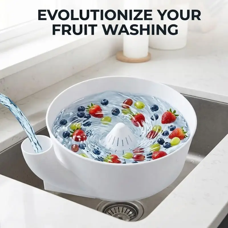 1pc White Draining Colander, Fruit Vegetable Washing Basket with Drainage Holes, Kitchen Sink Strainer for Berries Grapes