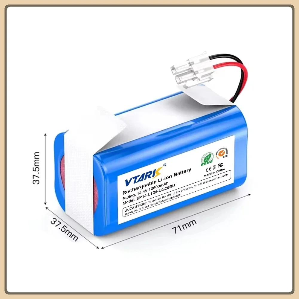 100%Original 14.8V 12800mah Lithium Battery For ILIFE A4 A4s V7 A6 V7s Plus Robot Vacuum Cleaner INR18650 M26-4S1P battery