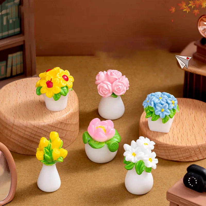 Micro Landscape Creative Model Simulation Plant Cute Flower Bonsai Gardening DIY Handicraft Landscape Ornament Accessories