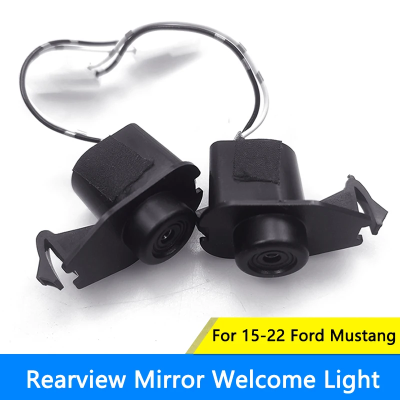 QHCP lusterko wsteczne lampa powitalna Shadow Light projektor LED światła pasuje do Ford Mustang 2015-2022 akcesoria do modyfikacji 2 sztuk