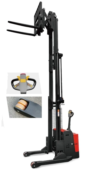 1.5ton 1500kg 4500mm Lifting Height Scissor Pallet Stacker Truck Forklift Electric Reach Stacker