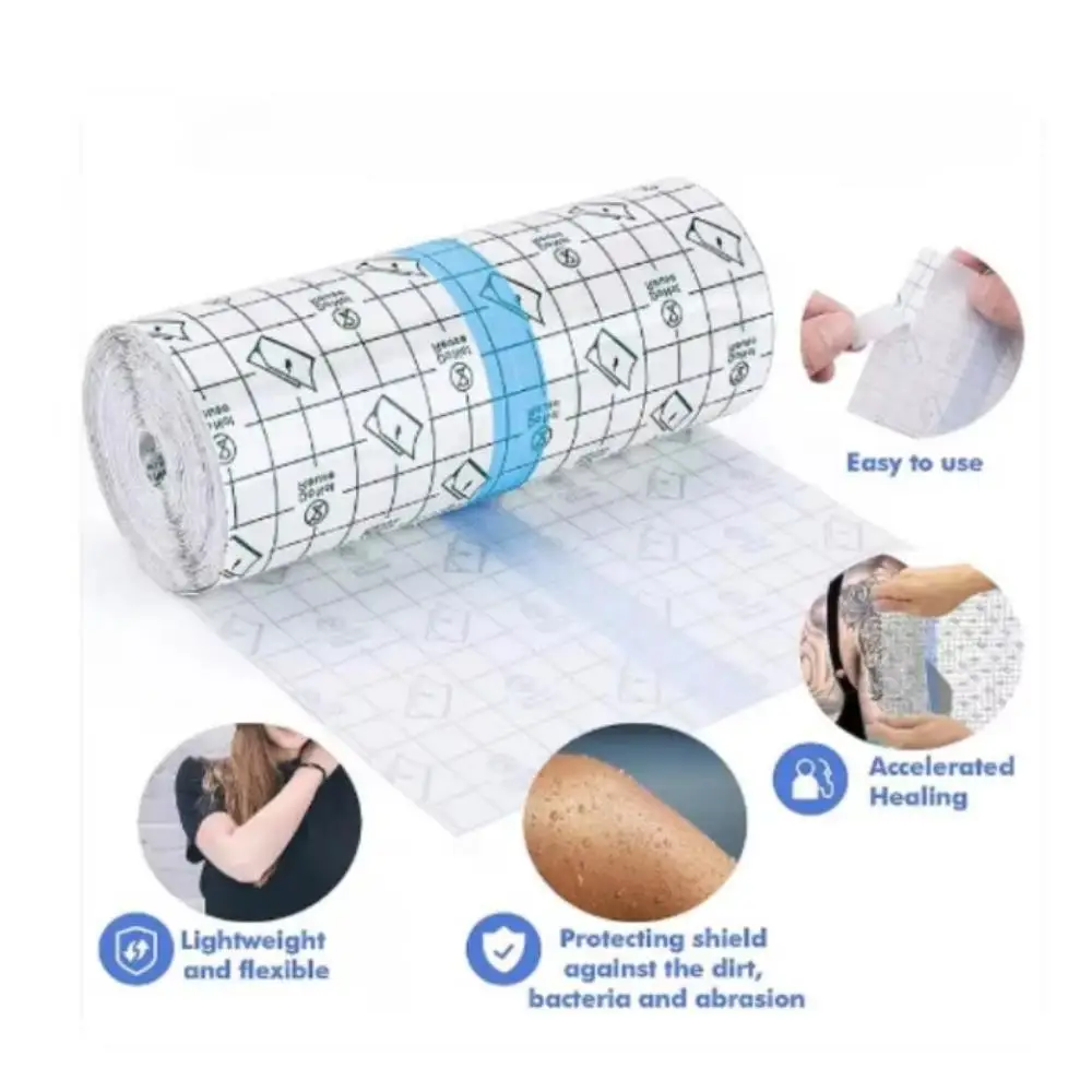 Tattoo waterproof PU film waterproof sticker acupoint sticker shower sticker blank navel three fold film sticker transparent sti