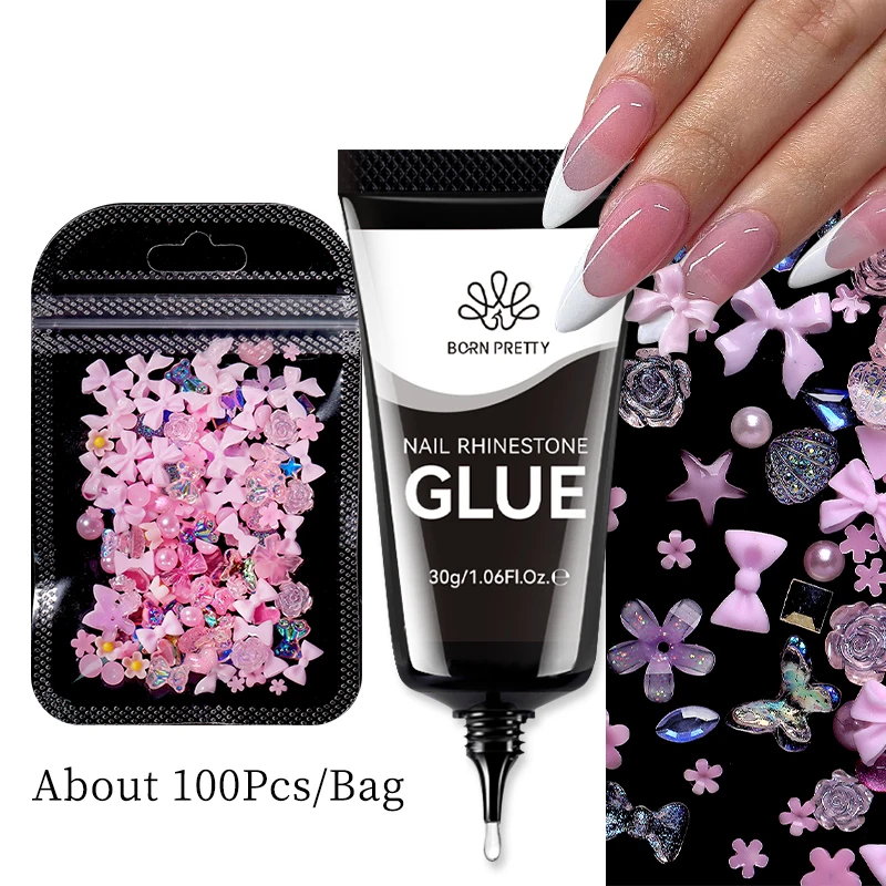 BORN PRETTY Nail Rhinestones Glue With Nail Rhinestones Gel Nail supplies Varnis Semi Permanent Gel for Shapeable 3D Nails