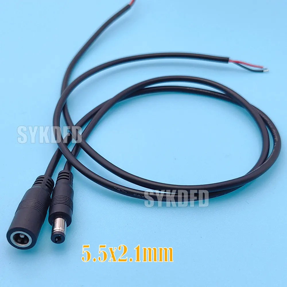 

10Pcs/Lot 5.5X2.1mm DC Male Female Connector Power 5525 DIY Cable Charging Line Monitoring Power Extension Wire