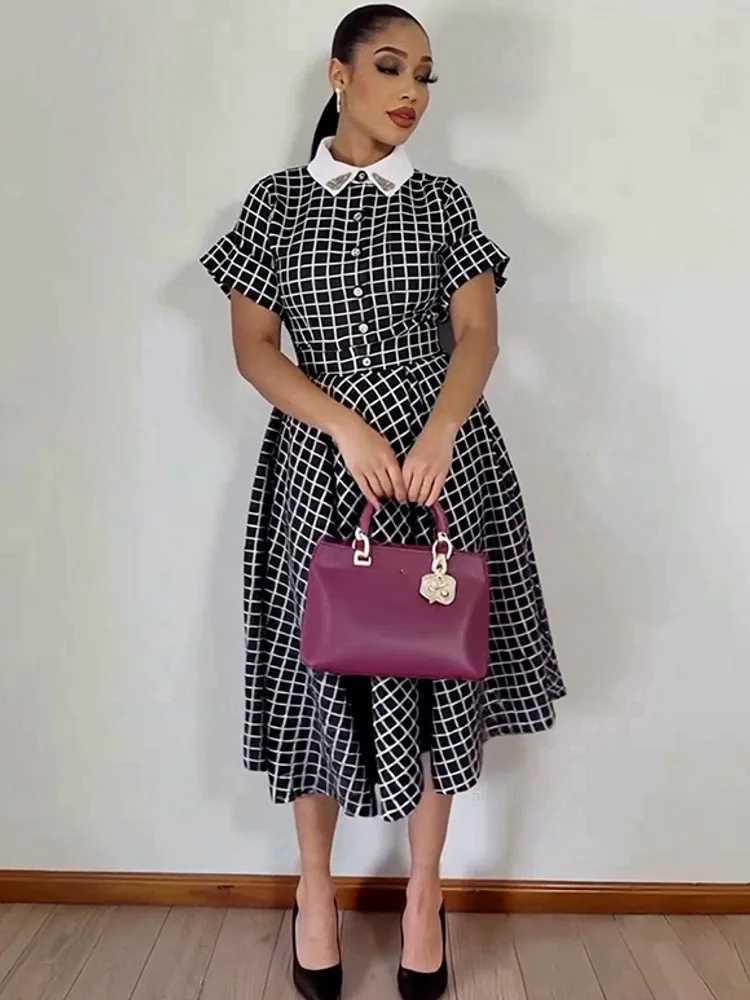 Elegante abito longuette africano Dashiki per donna tradizionale autunno inverno moda fata sogni stile donna 2025