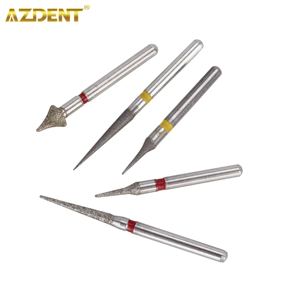 AZDENT-fresas de diamante Dental para ortodoncia, juego de reducción de esmalte interpróximo para corte de alta velocidad, pulido, 5 piezas/Kit