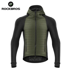 ROCKBROS giacca a vento da uomo piumino in cotone caldo Comfort abbigliamento da bicicletta raccordo MTB bici da strada maglia da ciclismo con cappuccio