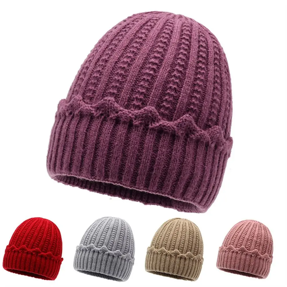 

Fashion Warm Knitted Hat Windproof Coldproof Thick Ear Protection Versatile Bonnet Caps for Women Men