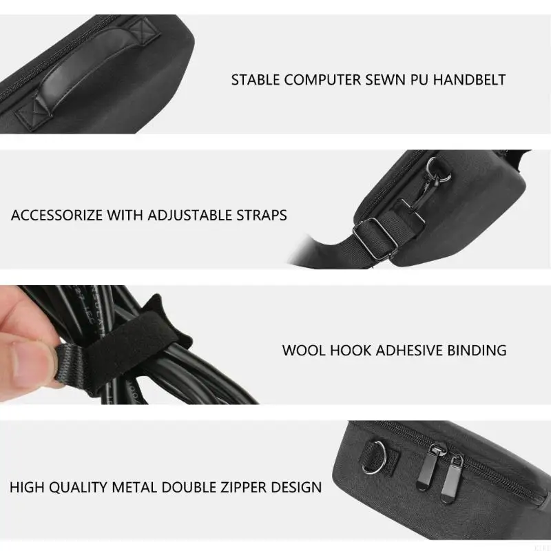 حقيبة حمل مقاومة للصدمات ذات سعة كبيرة وغطاء صلب واقٍ مع مقبض مريح لملحقات المضيف الصغير K1KF