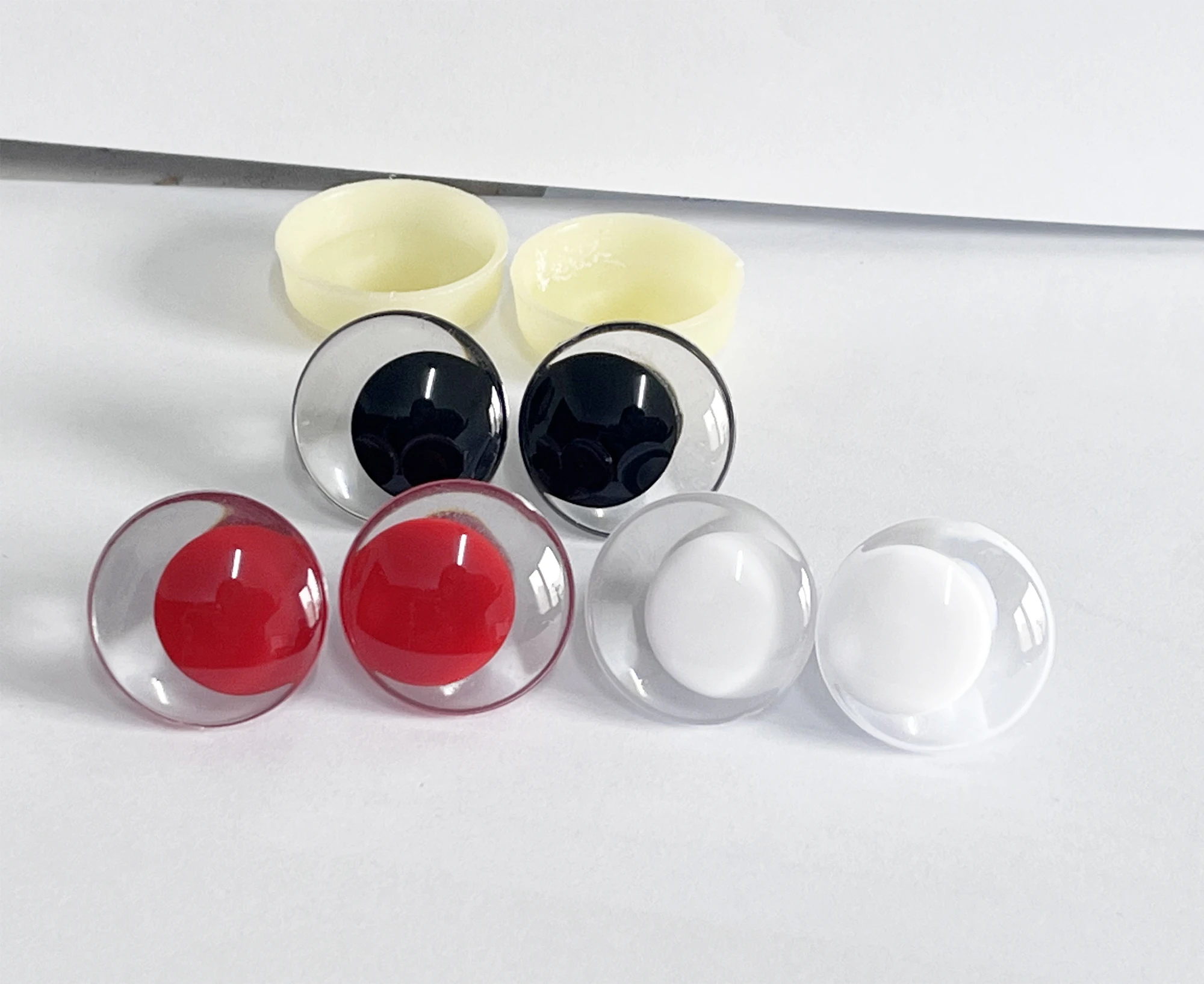 Masckaszem Neu 25mm Herzförmige Klare Schwarze Pupillen 3D Komische Runde Glitzer-Spielzeugaugen mit Hartem Unterlegscheiben für Plüschliebhaber-Puppenzubehör – Detail 22