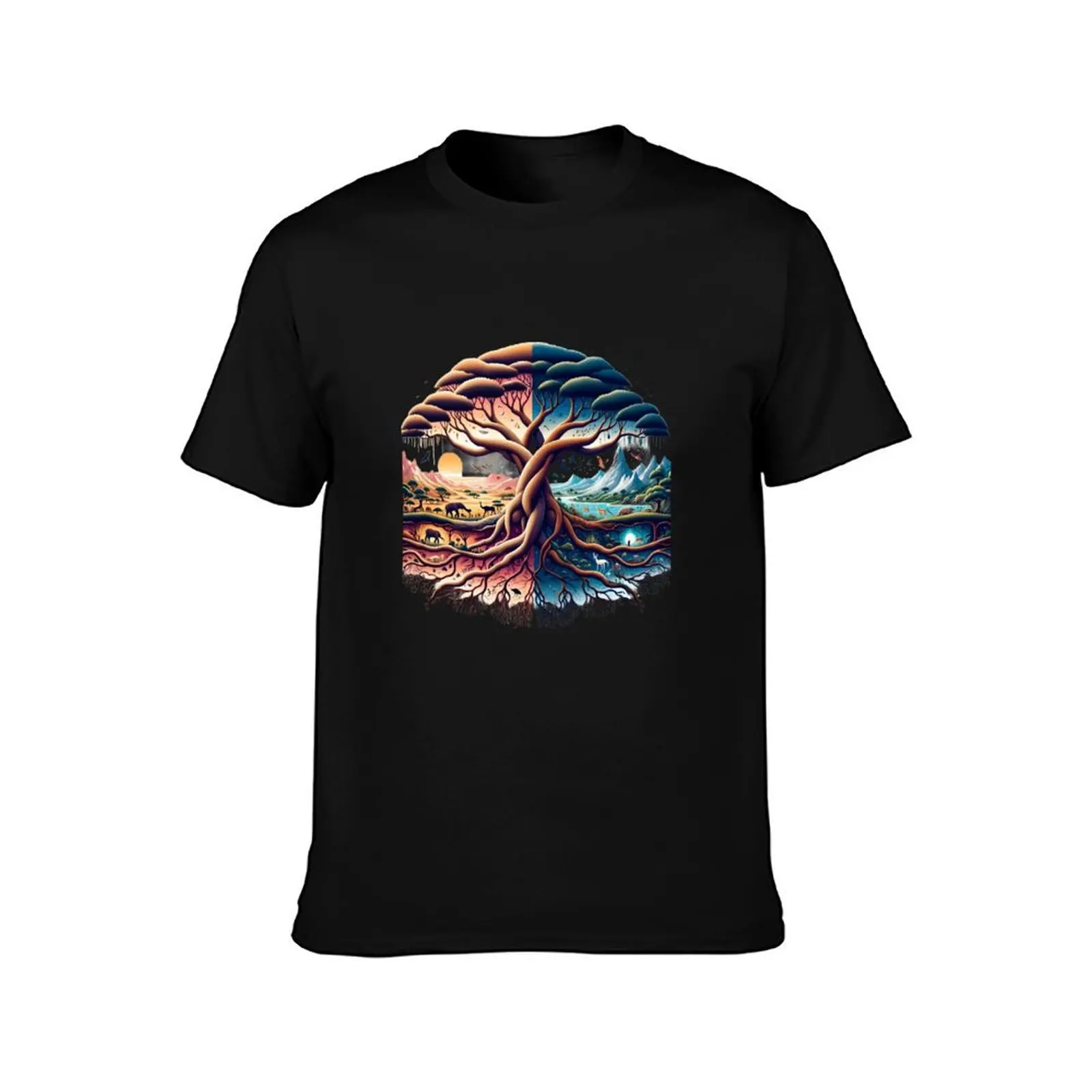 M.C. Escher Inspired Surreal Morphing geometric T-Shirt Plus Size Loose Short Sleeve Top T-Shirt