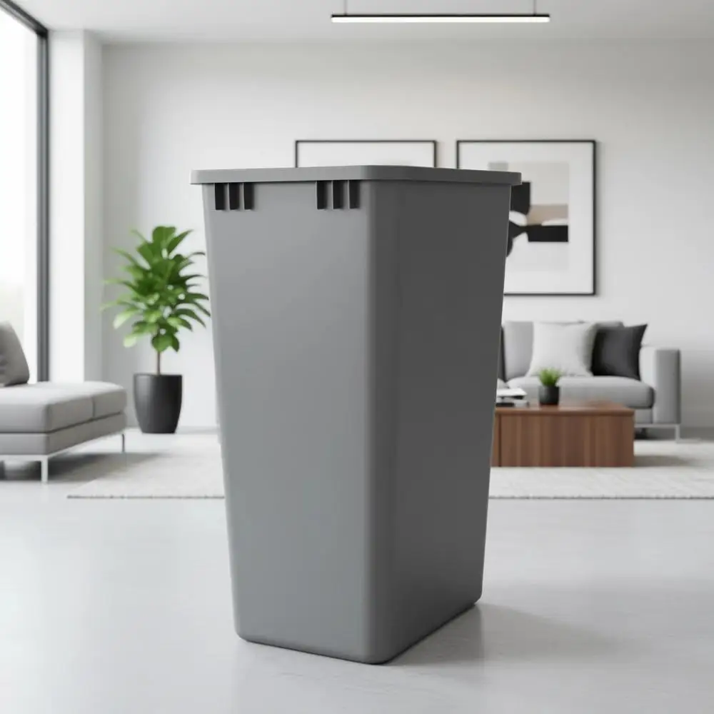 

Сменные выдвижные контейнеры для мусора из серебристого пластика, 50 кварт