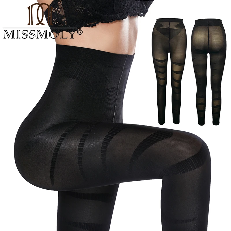 MISSMOLY Leg Slimming Body Shaper Anti Cellulite Compression Leggings High Waist Tummy Control Panties Thigh Slimmer Shapewear