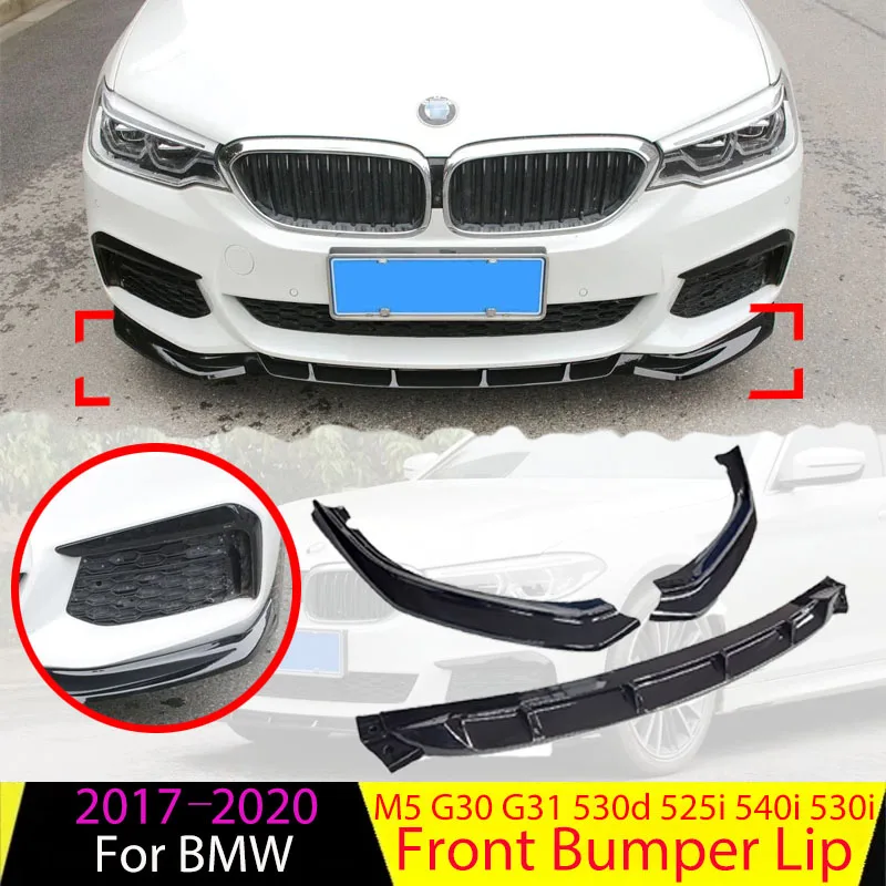 

For BMW 5 Series G30 G31 M 530d 525i 540i 530i 2017-2020 Car Front Bumper Lip Spoiler Splitter Diffuser Front Lip Body Kit