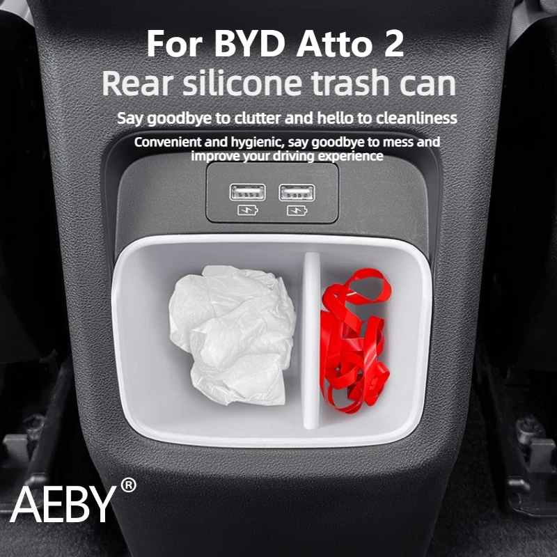 

AEBY For BYD Atto 2 2024 Silicone Car Garbage Bin, Rear SeatPortable Garbage Dustbin for Cup Holder, Keep Car Clean Accessories