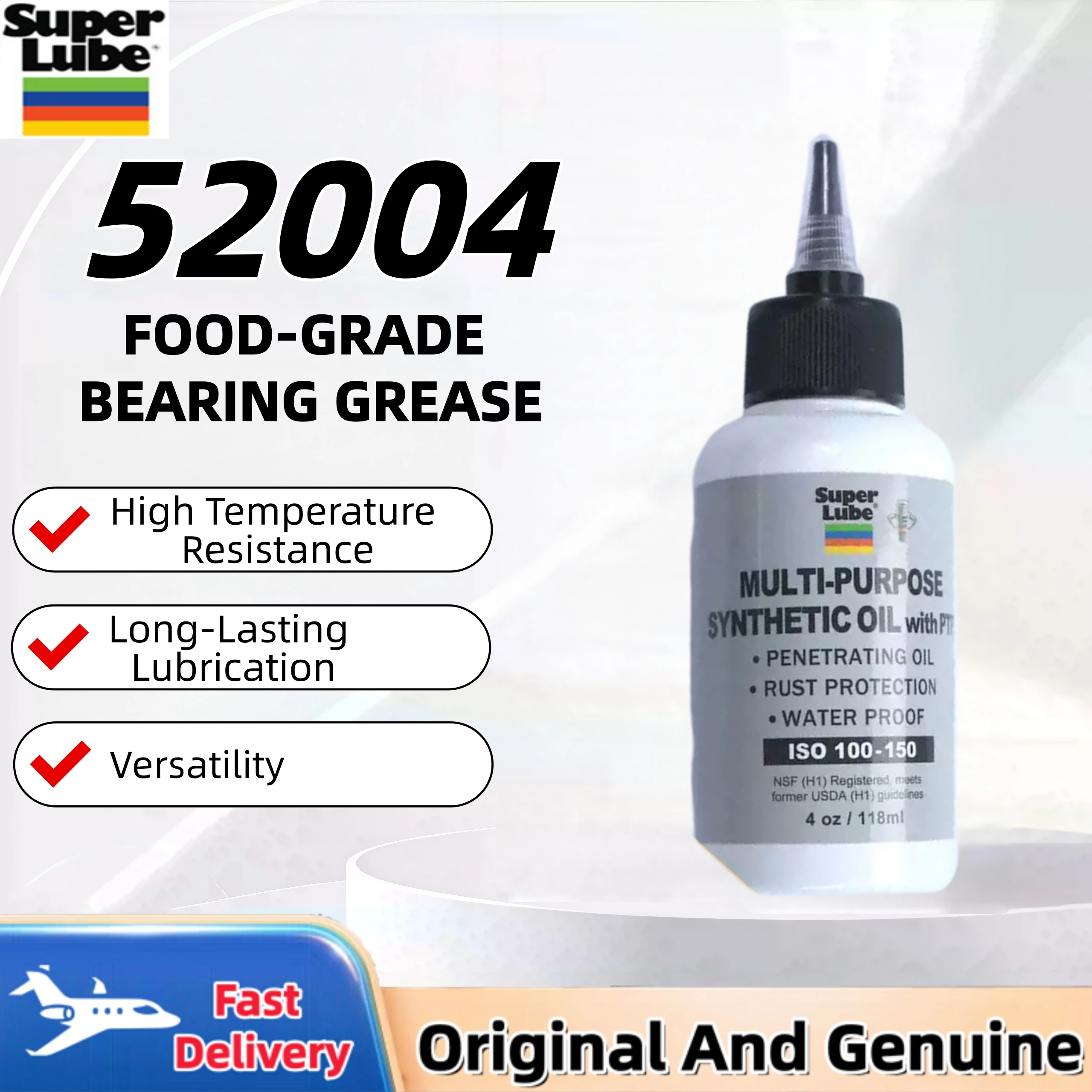 Super Lube 52004 4oz Lightweight Synthetic Lubricant Food Safe Oil Lubrication for3D Printer Bearing Chain Motor Industrial Pump