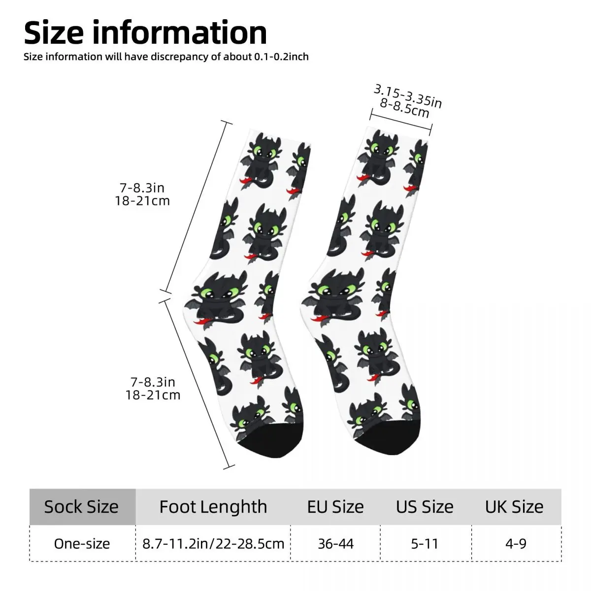 Baby Dragon Kids, zahnlose Socken Harajuku superweiche Strümpfe ganzjährig lange Socken Zubehör für Unisex-Weihnachtsgeschenke