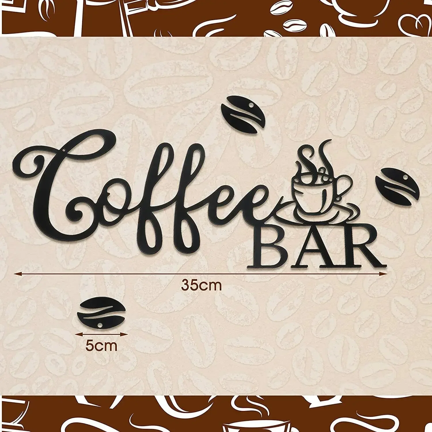 Metal Coffee Bar Sign Rustic Coffee Bar Hanging Wall Decor Coffee Signs for Home