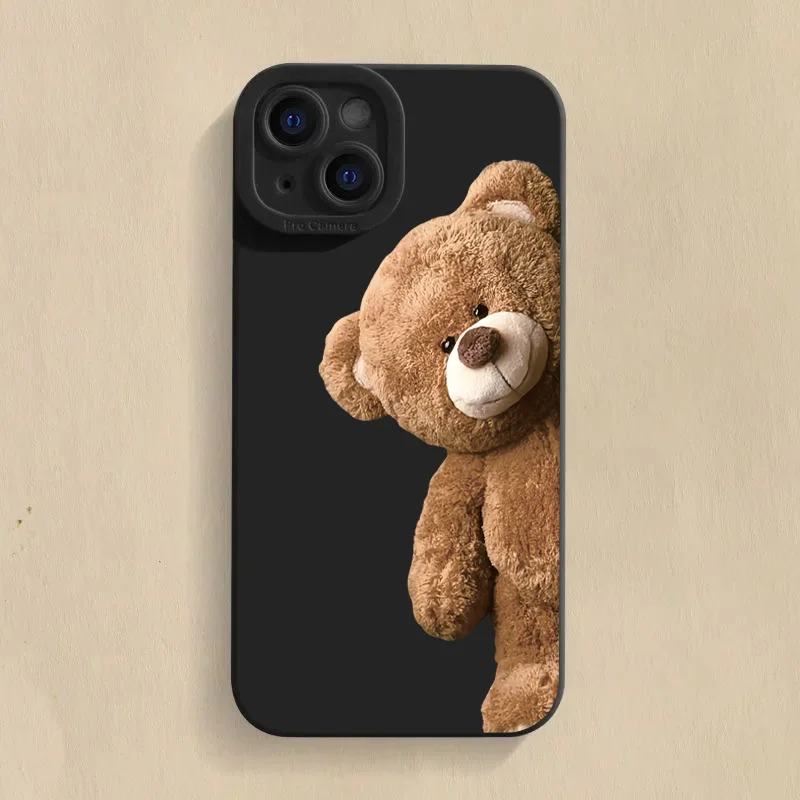 Cute Bear Soft Phone Case For Samsung Galaxy S25 S24 S23 S22 S21 Ultra Plus FE A16 A06 A26 A33 A56 A34 A54 A53 Silicone Cover - view 5