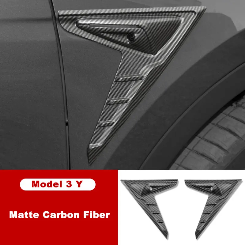 Camera Flanks For Tesla Model 3 Y Car Side Wing Panel Cover Spoiler Dust Cover Decoration Modification Accessories