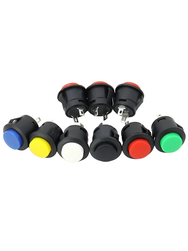 10 pièces R13-507 bouton d'alimentation à réinitialisation automatique interrupteur à boucle sans verrouillage 16mm rond plusieurs couleurs commutateurs 3A/6A 250V/125V AC