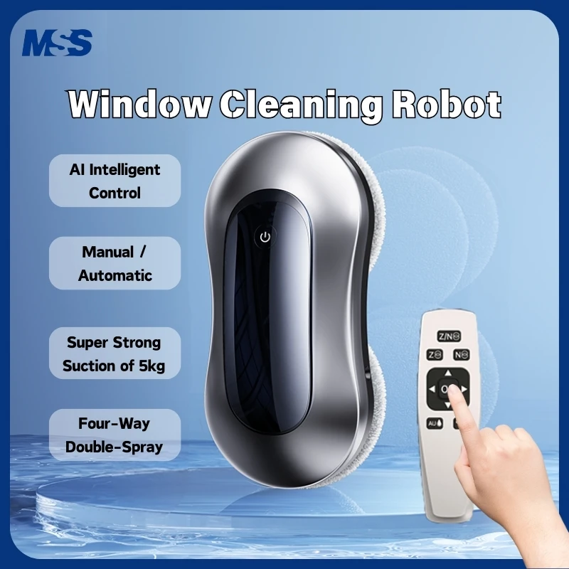MSS Four Way Double Spray Window Cleaning Robot Automatic Window Cleaner Free Shipping,Smart Home For Clean Glass,Home